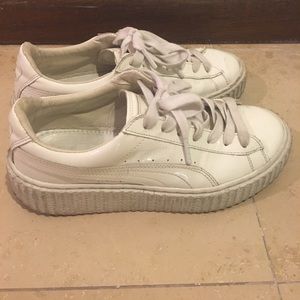 White glossy fenty puma sneakers by Rihanna size 7