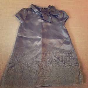 Beautiful silk dress with velvety snow on bottom