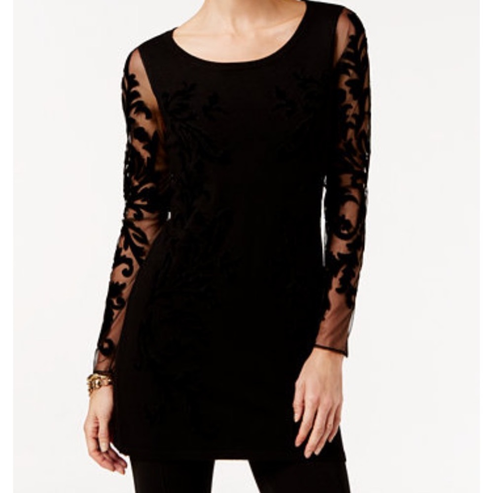 NWT Black Dress with Lace Sleeves