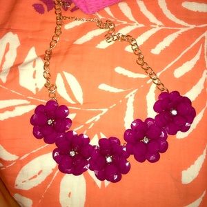 Dark pink flower necklace
