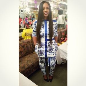 African print pant set size L 2 piece set