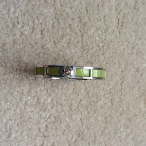 Henri Bendel bracelet. Silver with green leather. Henri Bendel bracelet. Silver with green leather.