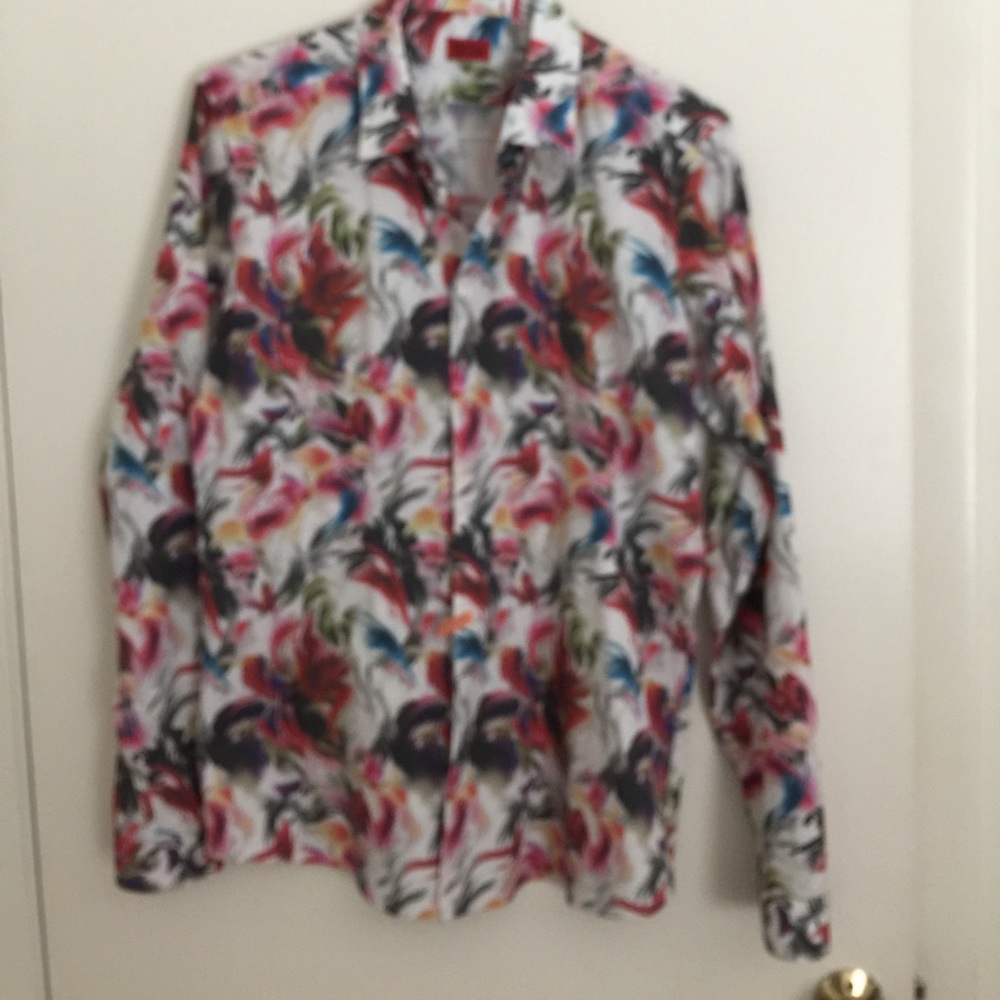 Skinny fit abstract print Devils Advocate shirt