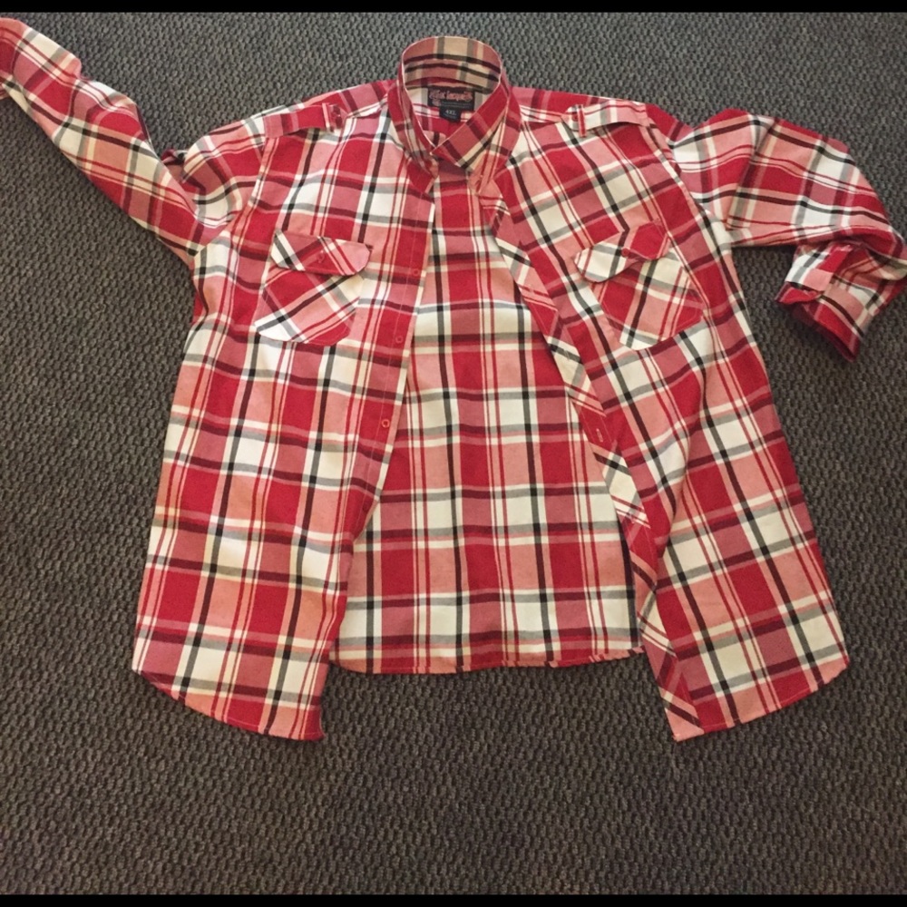 Red button down - Picture 2 of 3