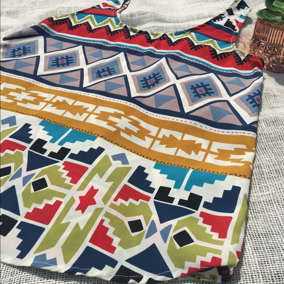 Forever 21 Tank Double Scoop Bright Aztec Sz Small - Picture 1 of 4