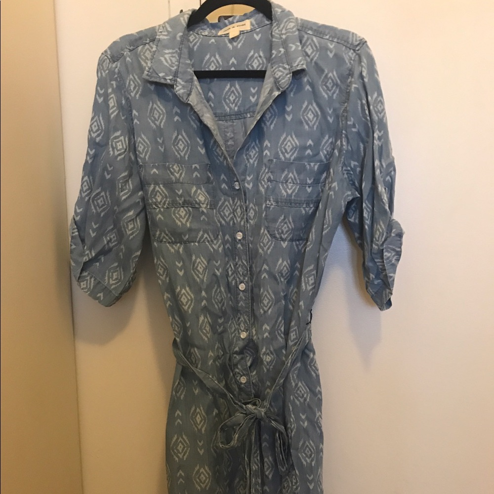 Cloth & Stone Printed Chambray Dress NWOT