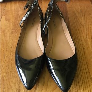 Marco Santi black patent pointed flats