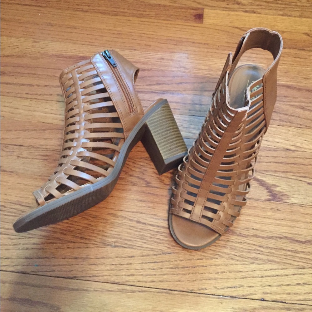 Caged heeled sandals