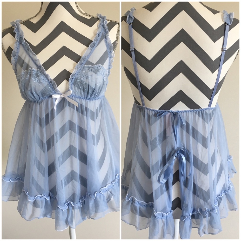 💋Victoria's Secret Blue Babydoll Lingerie