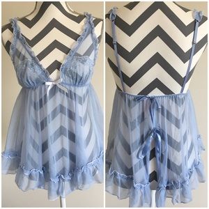 💋Victoria's Secret Blue Babydoll Lingerie
