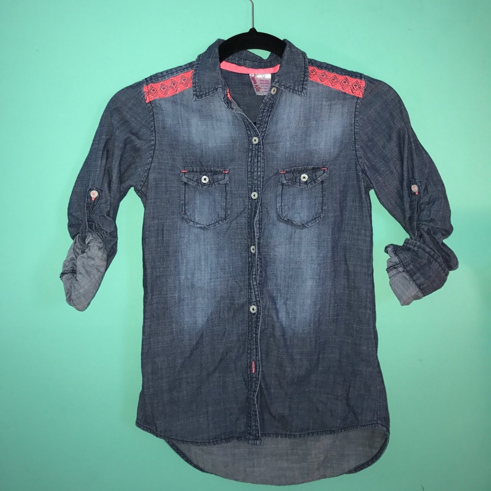 Girls button down flannel