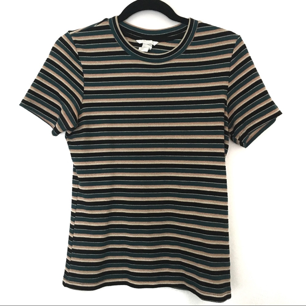 90s Style Sparkly Stripped Tee