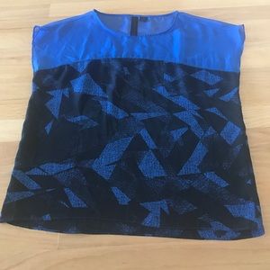 Blue geometric Blouse