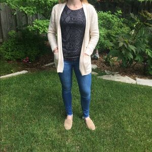 Express Long Sleeve Snakeskin Top