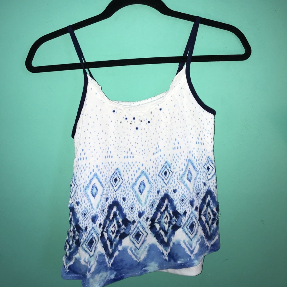 Justice beachy blue tank top