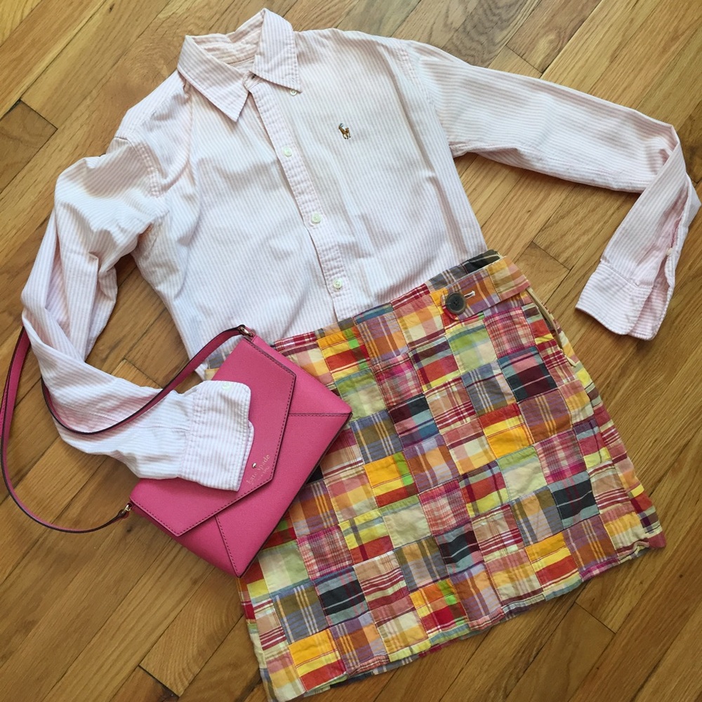 J. Crew Madras Plaid skirt