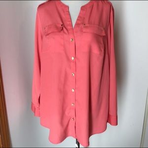 Charter Club blouse light coral 1x
