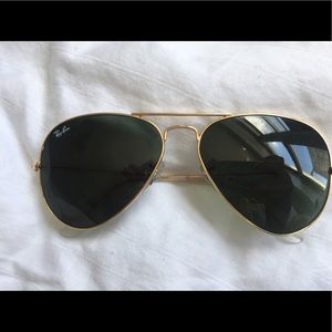 Authentic black & gold Ray Ban aviators