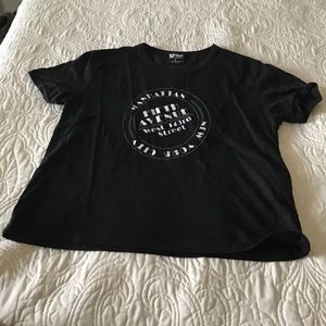 Graphic tee crop top