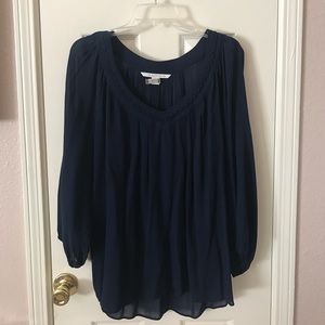 📣 LAST CHANCE!! 📣 Diane Von Furstenberg Blue Sheer Blouse Top