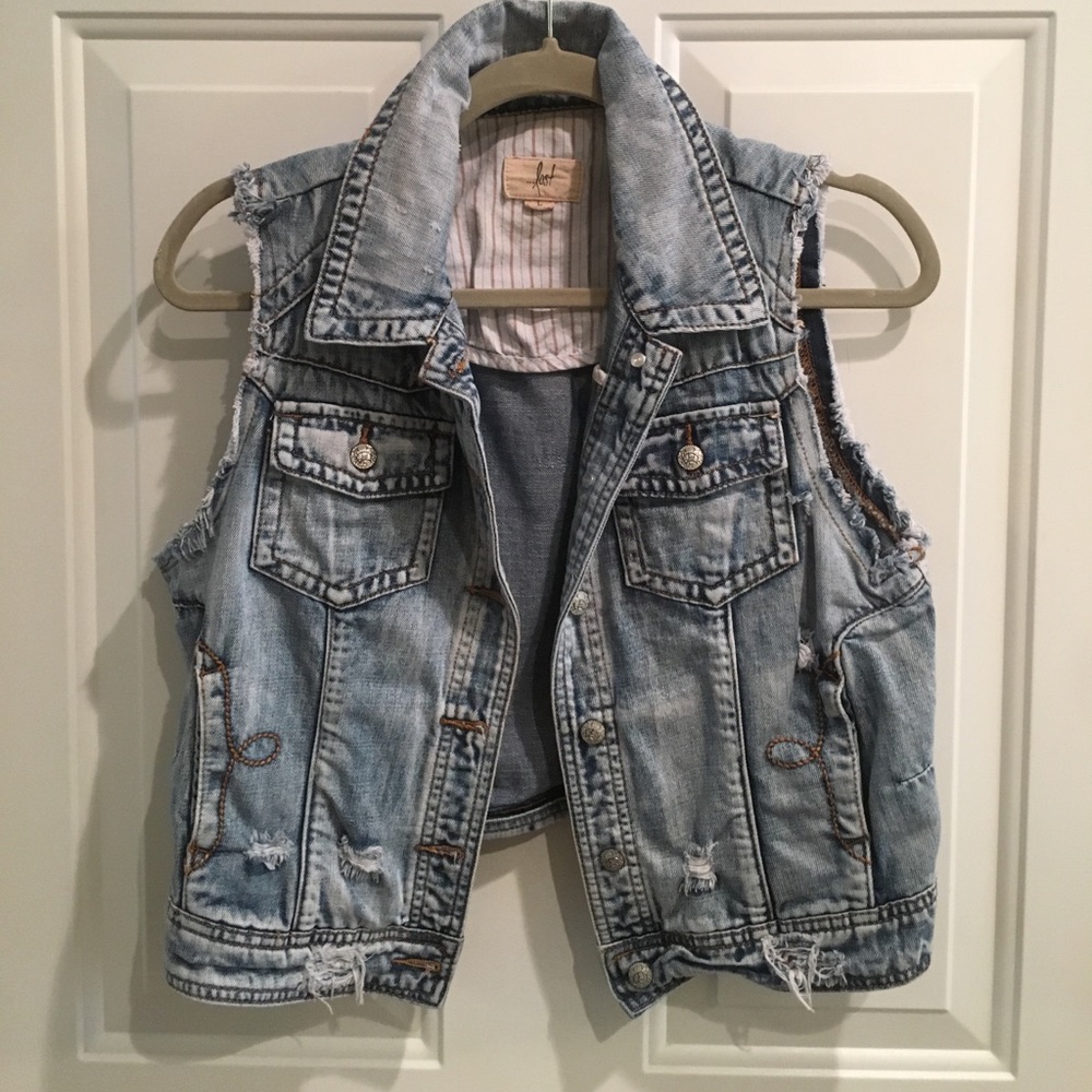 EUC- Lost brand jean vest