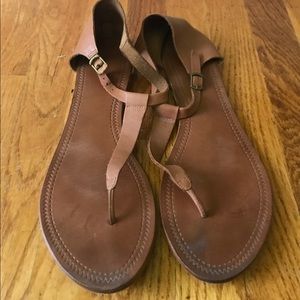 Top shop leather flat brown sandals