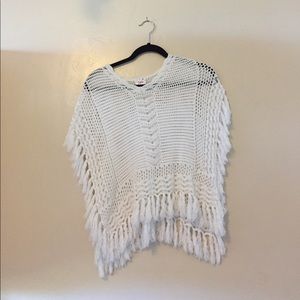 Girls white cover-up / poncho / sweater