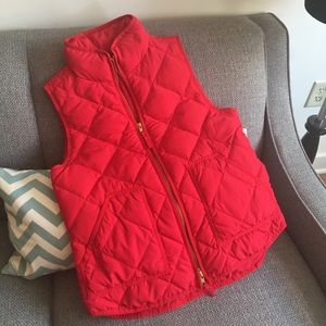 Red J. Crew Puffer Vest
