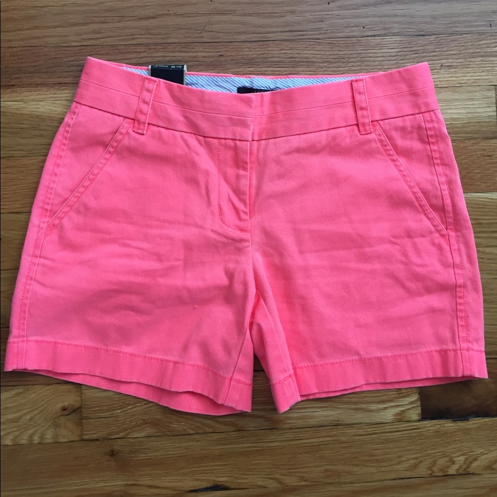 NWT J. Crew hot pink 5" inseam chino shorts
