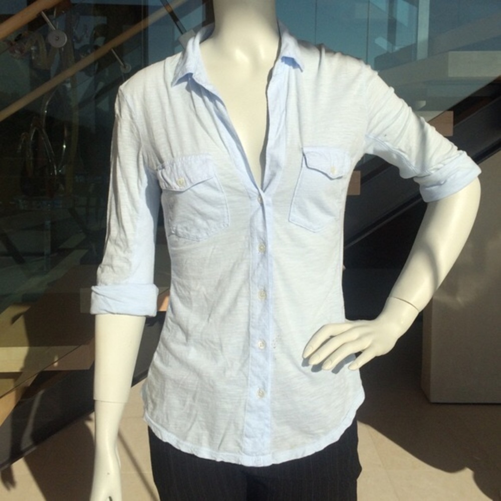 James Perse button down shirt in light blue