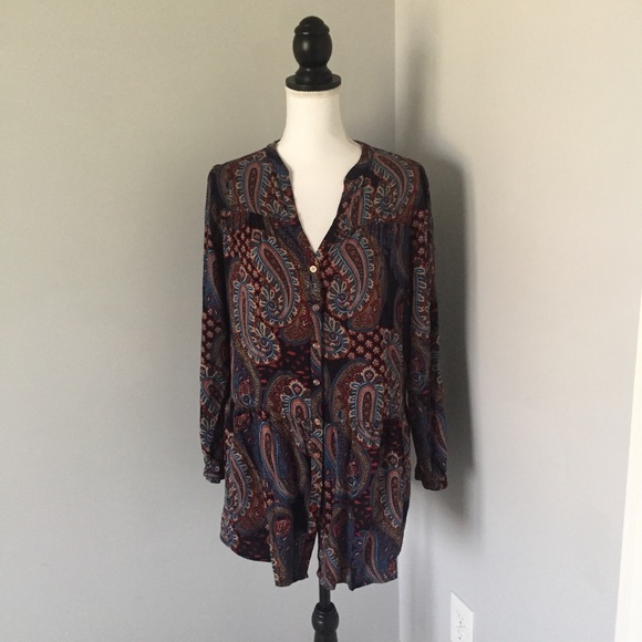 Soft Surroundings Tops - Soft Surroundings Boho Paisley Button Up Tunic