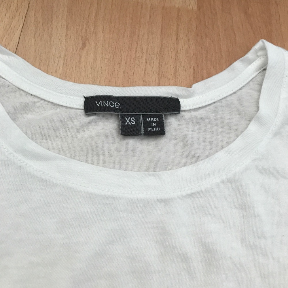 Vince XS white t shirt with grey trim