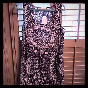 NWT Glam blue & white dress w/ drawstring waist
