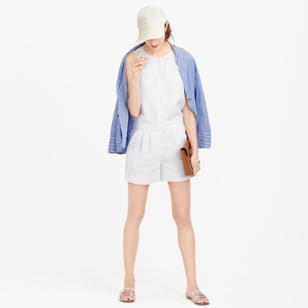 J.Crew Linen Tailored Romper