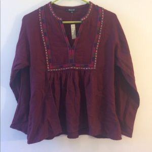 Madewell long sleeve embellished blouse