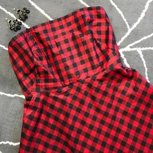 J.Crew Buffalo Tartan Check Plaid Strapless Dress