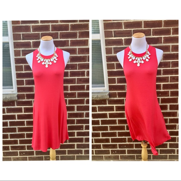 Coral Sleeveless Shift Dress - Picture 2 of 6