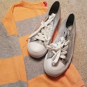 Gotta Flurt Silver Sequin Sneakers