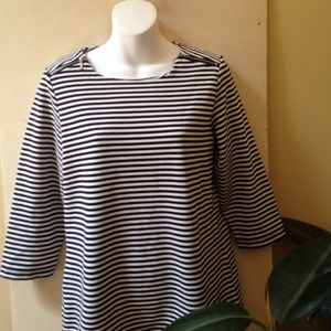 Chico's Black and White Striped Sweater size 0