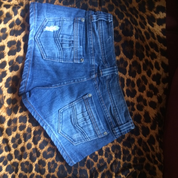 Wallflower blue distressed denim shorts - Picture 4 of 5