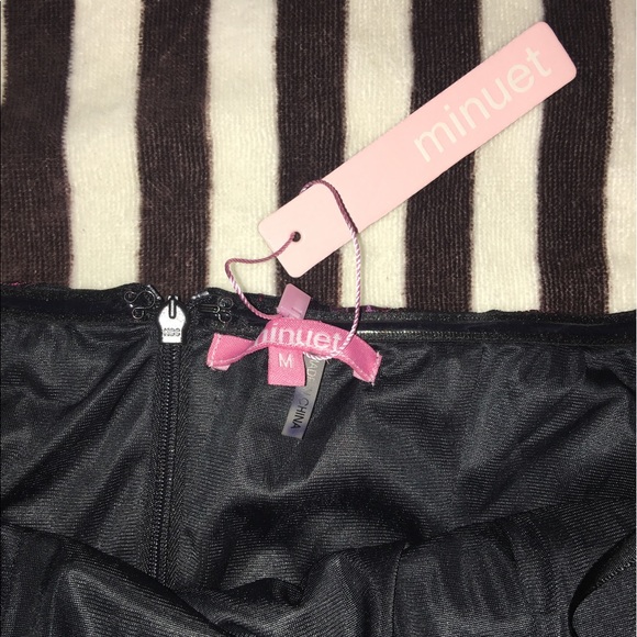 Strapless deep purple and black mini dress - Picture 4 of 8