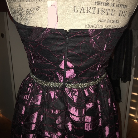 Strapless deep purple and black mini dress - Picture 8 of 8