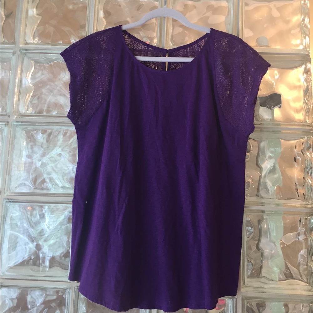 FINAL PRICE DROP Purple Ladies Dressy Tee Shirt XL