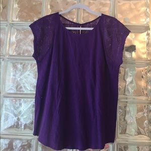 FINAL PRICE DROP Purple Ladies Dressy Tee Shirt XL