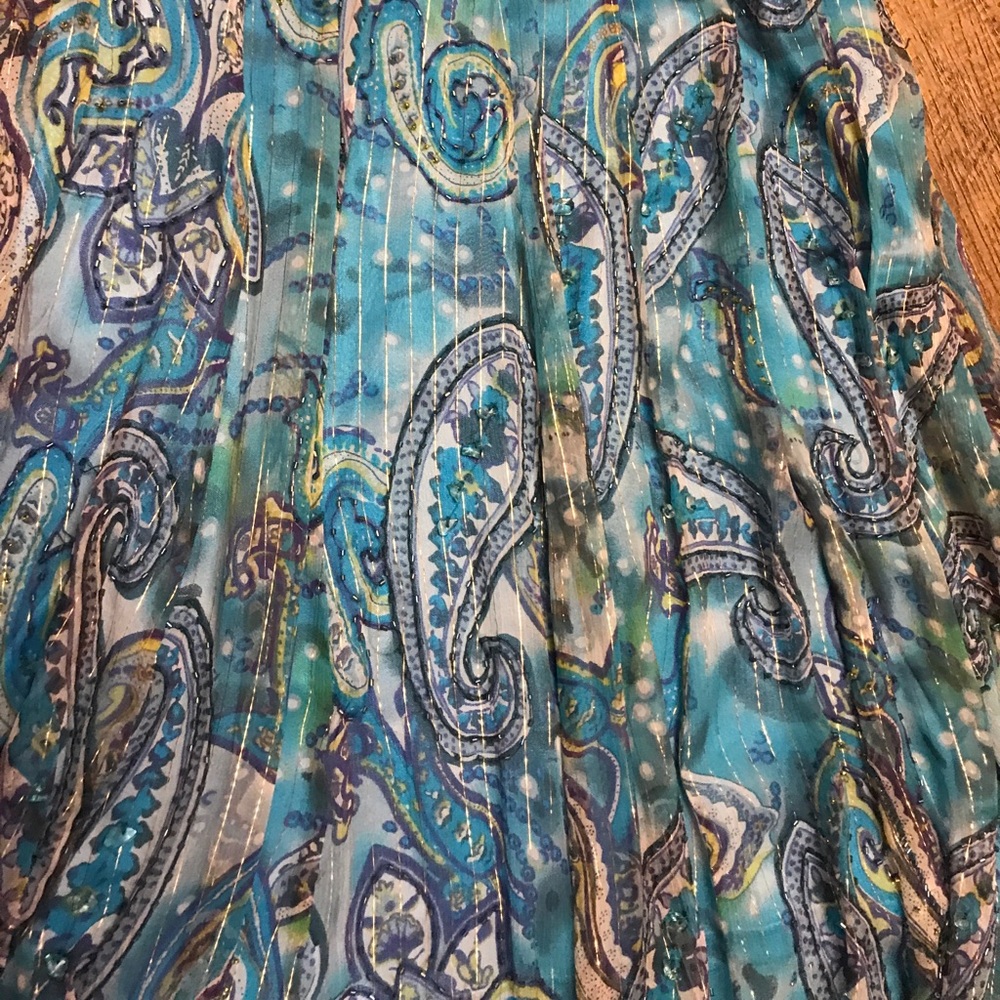 [Cache] Blue Beaded Embellished Evening Dress 8 - Picture 3 of 7