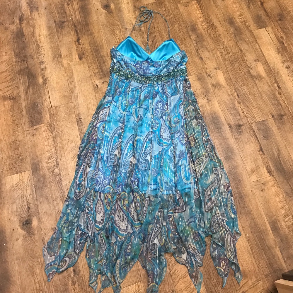 [Cache] Blue Beaded Embellished Evening Dress 8 - Picture 5 of 7