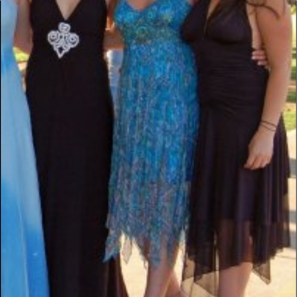 [Cache] Blue Beaded Embellished Evening Dress 8 - Picture 6 of 7