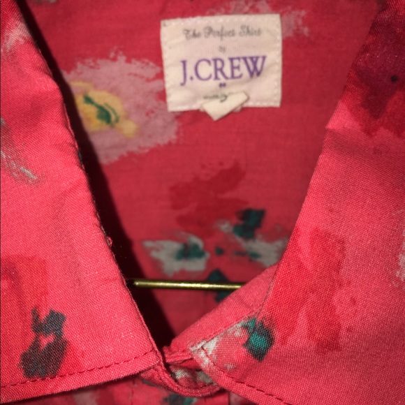 J Crew Orange Floral Button Up Shirt Small - Picture 4 of 4