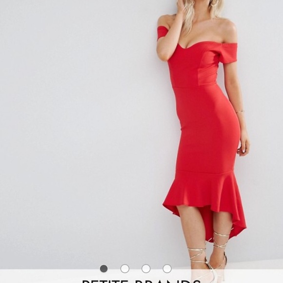 ASOS Dresses & Skirts - John Zack Off the Shoulder Red Cocktail Dress ASOS