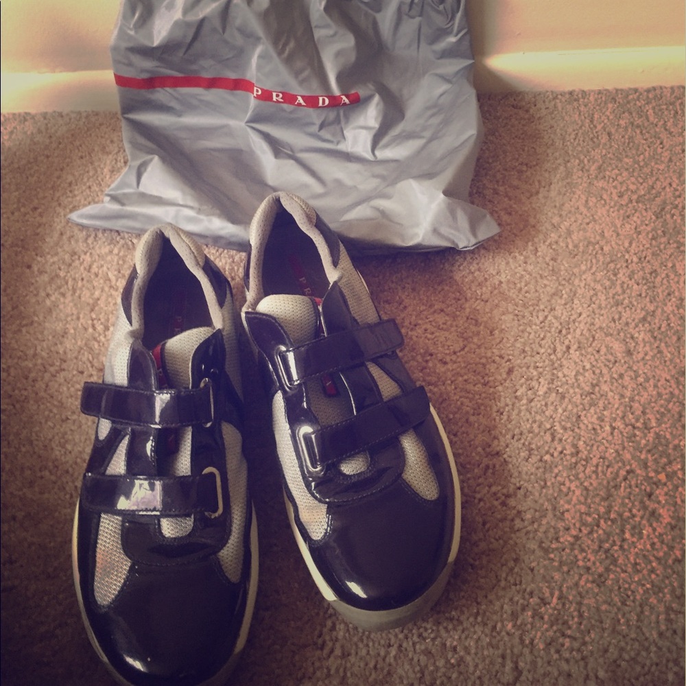 Patient leather purple pradas